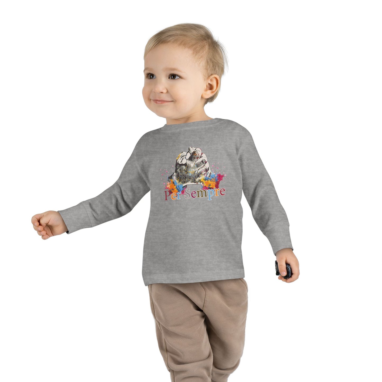 Colorful Toddler Long Sleeve Tee - Perfect for Fall, Everyday Wear, Birthdays, Playdates, Forever Love