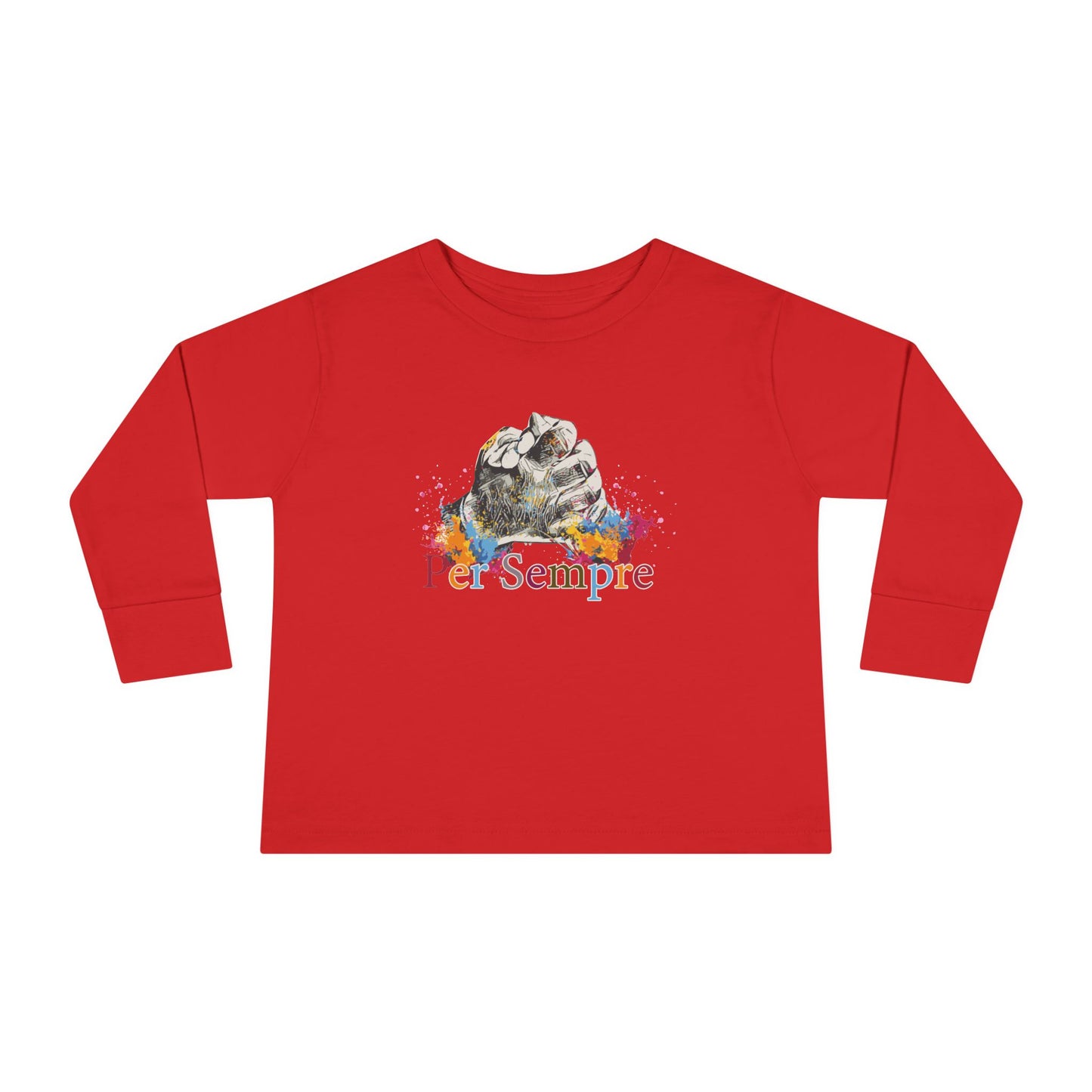 Colorful Toddler Long Sleeve Tee - Perfect for Fall, Everyday Wear, Birthdays, Playdates, Forever Love