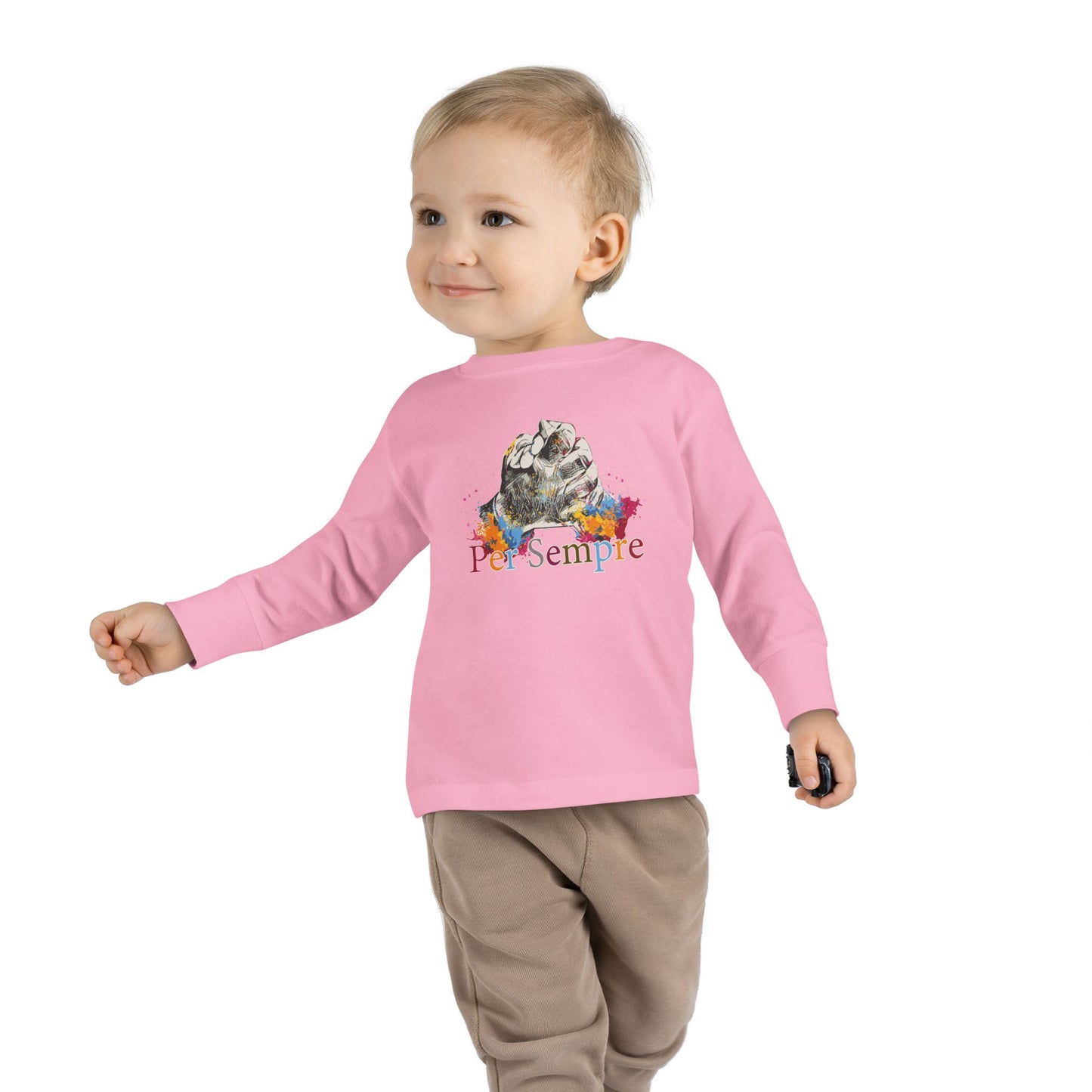 Colorful Toddler Long Sleeve Tee - Perfect for Fall, Everyday Wear, Birthdays, Playdates, Forever Love