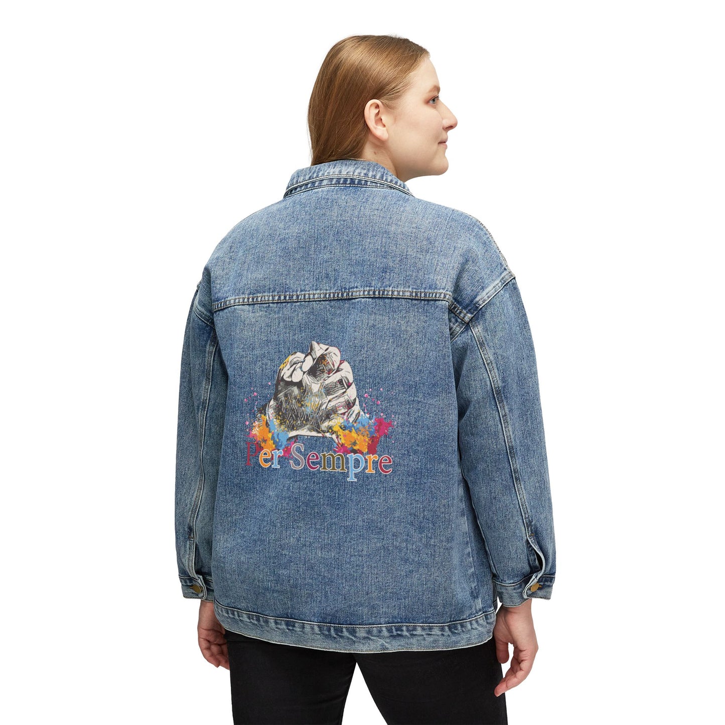 Denim Jacket with Floral Design, Casual Summer Outerwear, Trendy Women's Jacket, Boho Chic Fashion, Unique Gifts for Her