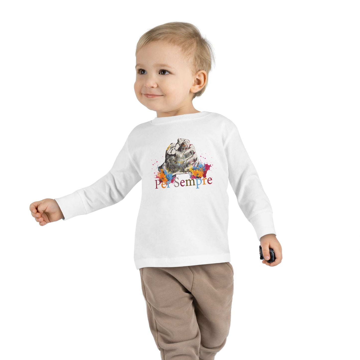 Colorful Toddler Long Sleeve Tee - Perfect for Fall, Everyday Wear, Birthdays, Playdates, Forever Love