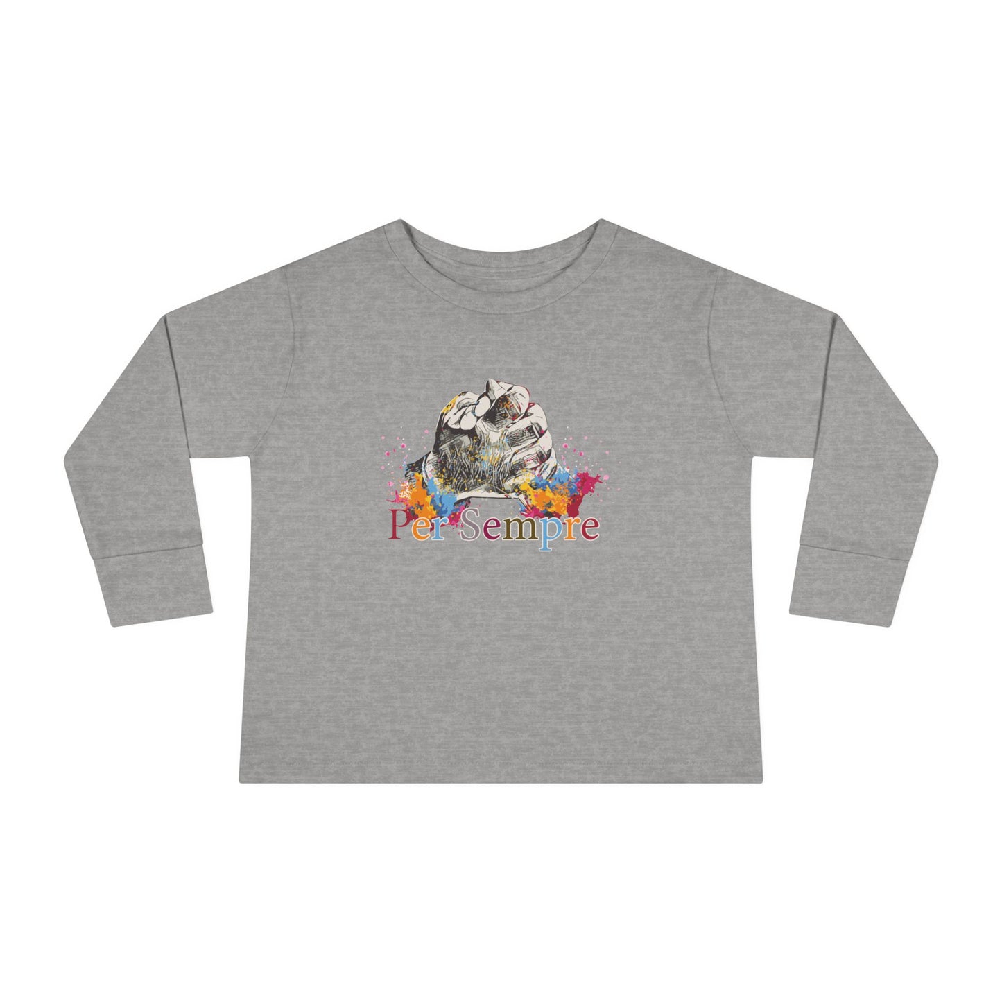 Colorful Toddler Long Sleeve Tee - Perfect for Fall, Everyday Wear, Birthdays, Playdates, Forever Love