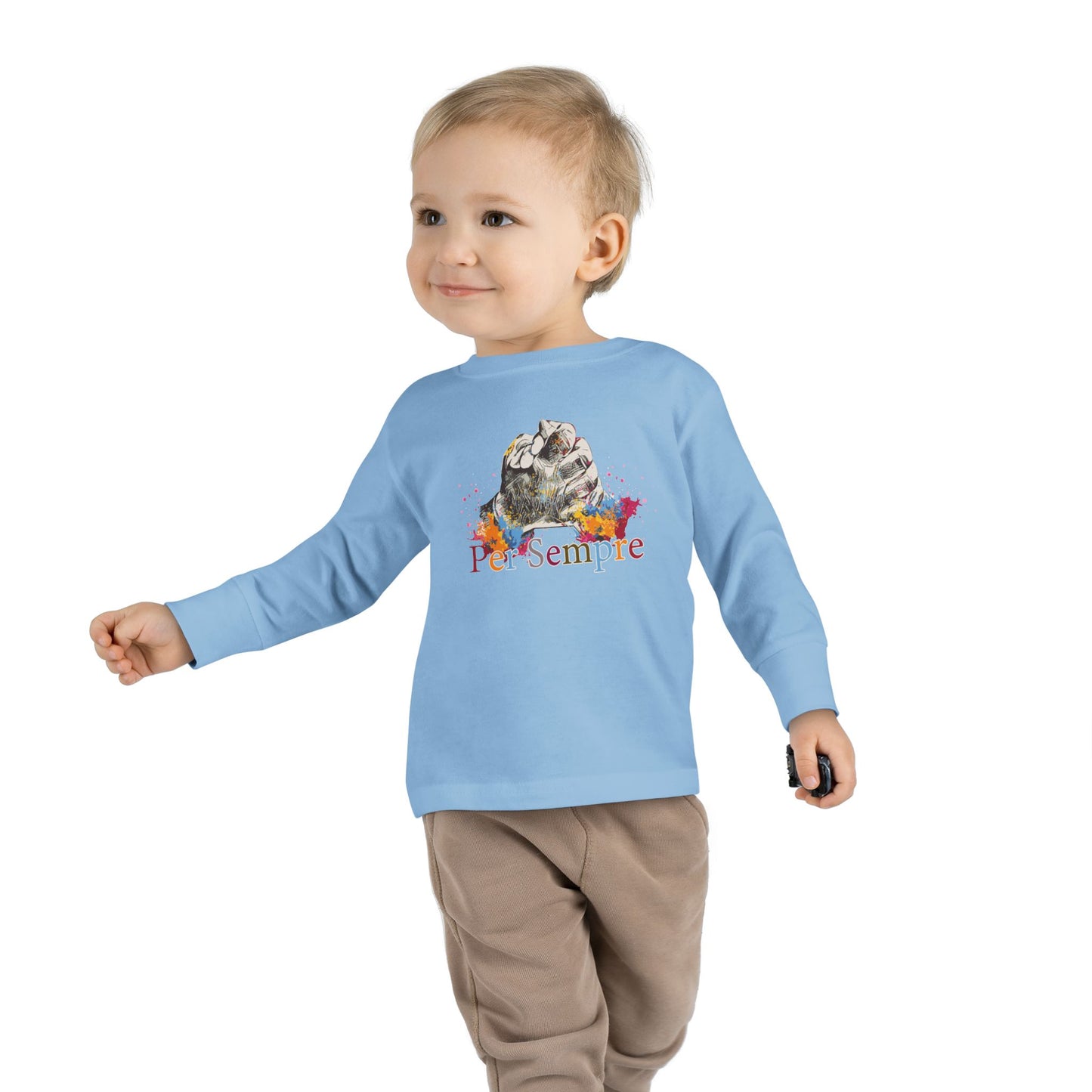 Colorful Toddler Long Sleeve Tee - Perfect for Fall, Everyday Wear, Birthdays, Playdates, Forever Love
