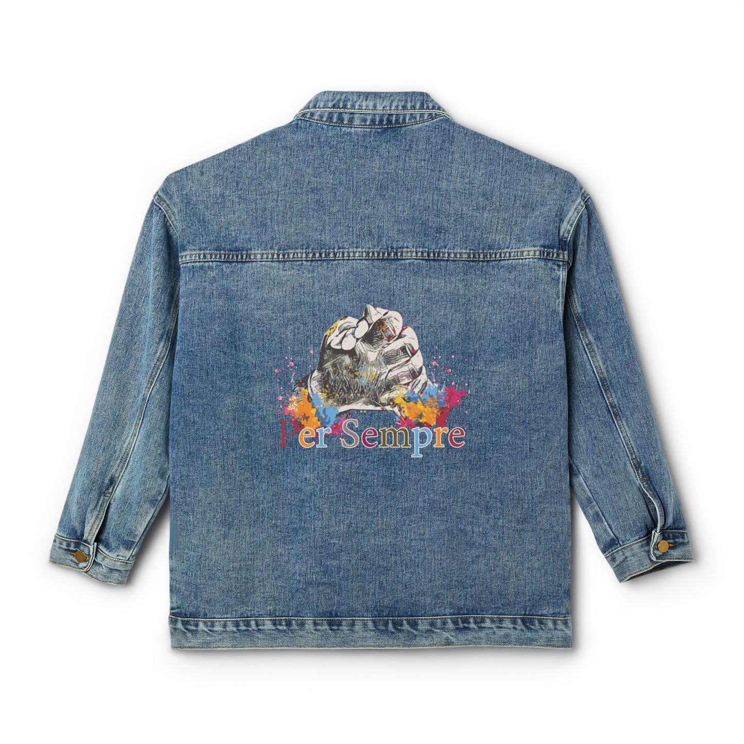 Denim Jacket with Floral Design, Casual Summer Outerwear, Trendy Women's Jacket, Boho Chic Fashion, Unique Gifts for Her
