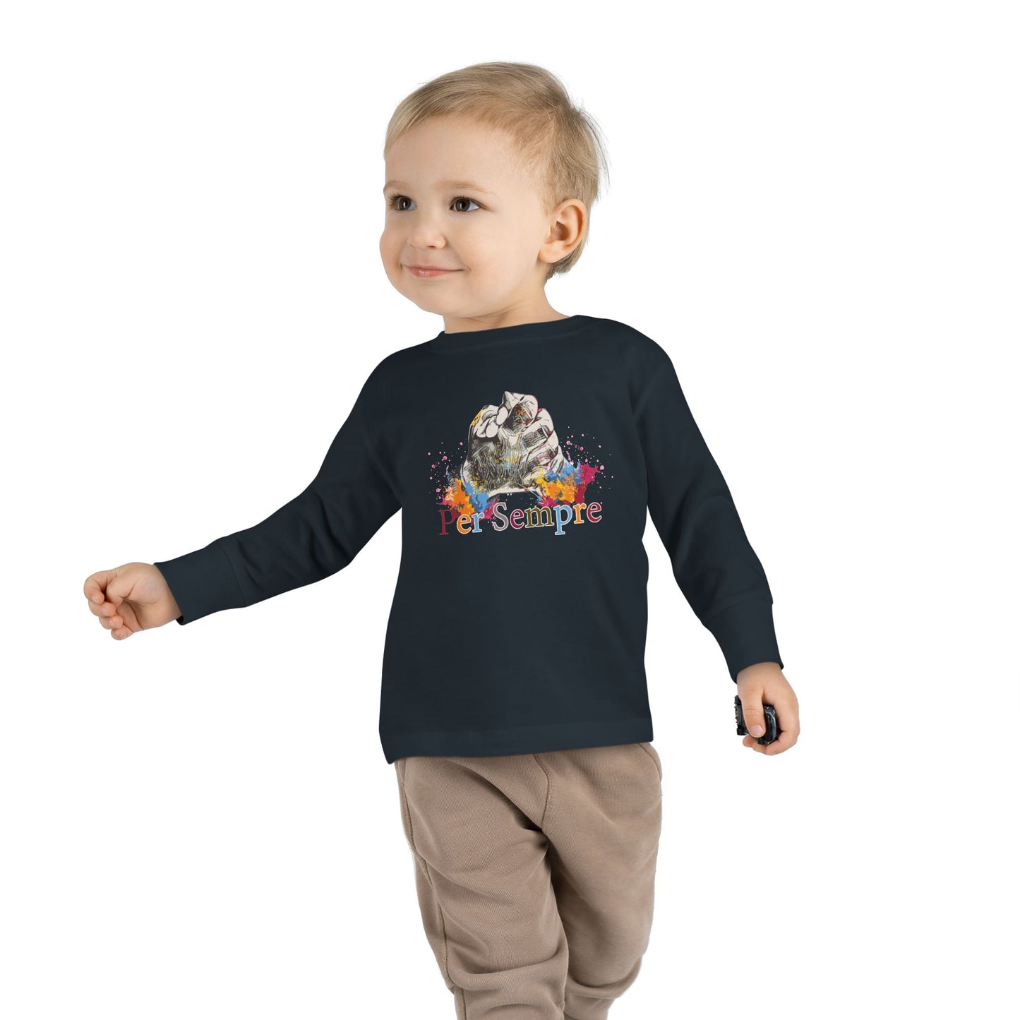 Colorful Toddler Long Sleeve Tee - Perfect for Fall, Everyday Wear, Birthdays, Playdates, Forever Love
