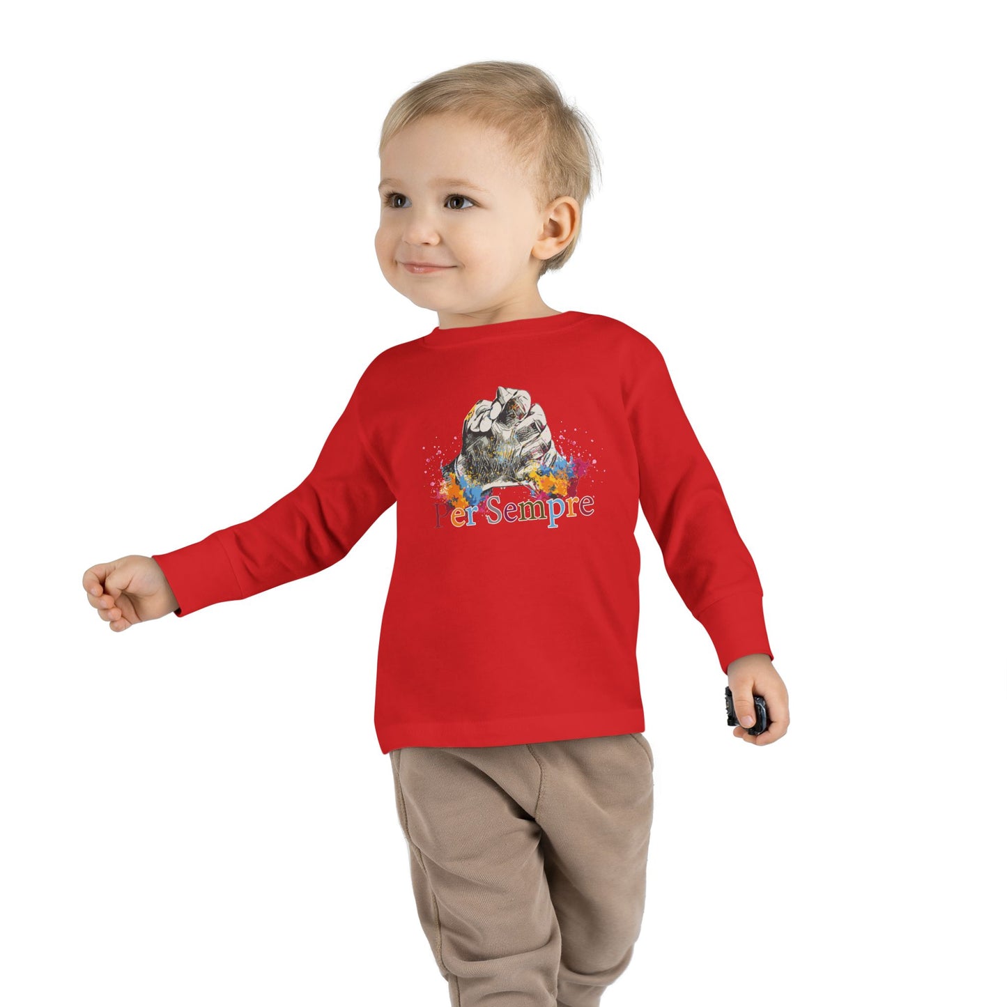 Colorful Toddler Long Sleeve Tee - Perfect for Fall, Everyday Wear, Birthdays, Playdates, Forever Love