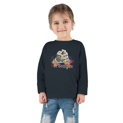 Colorful Toddler Long Sleeve Tee - Perfect for Fall, Everyday Wear, Birthdays, Playdates, Forever Love