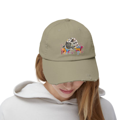 Colorful Distressed Unisex Cap - Per Sempre, Casual Everyday Wear, Gift for Friends, Festival Accessory, Summer Must-Have, Fashion Statement
