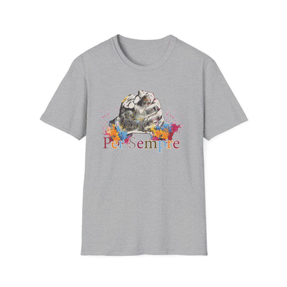 Colorful Paws Unisex T-Shirt - Pet Lovers Gift, Animal Art Tee, Cute Cat Shirt, Animal Rescue Apparel, Rainbow Pet Shirt