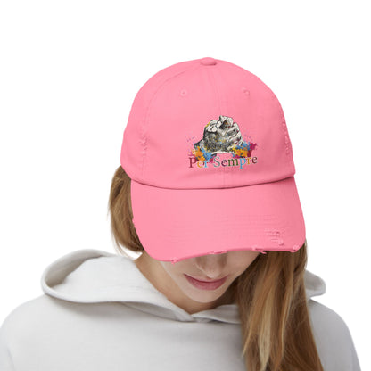 Colorful Distressed Unisex Cap - Per Sempre, Casual Everyday Wear, Gift for Friends, Festival Accessory, Summer Must-Have, Fashion Statement