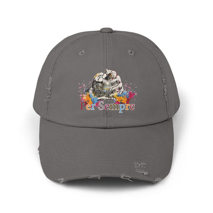 Colorful Distressed Unisex Cap - Per Sempre, Casual Everyday Wear, Gift for Friends, Festival Accessory, Summer Must-Have, Fashion Statement